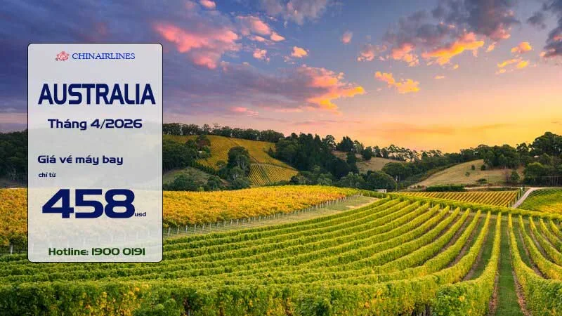 Bảng giá vé máy bay đi Úc tháng 4