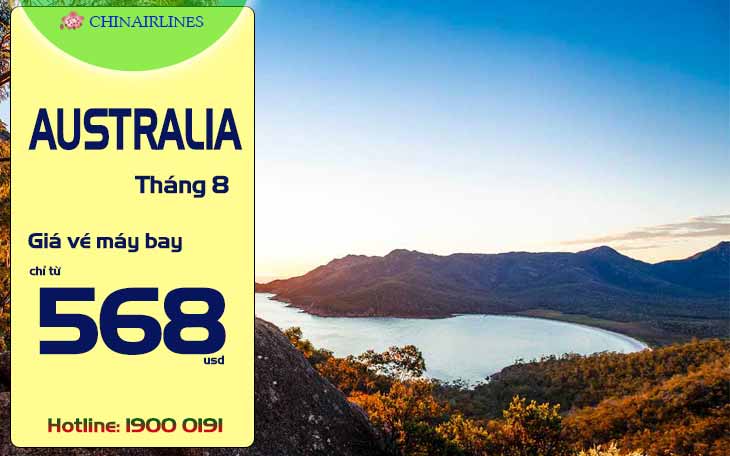 Bảng giá vé máy bay đi Úc tháng 8