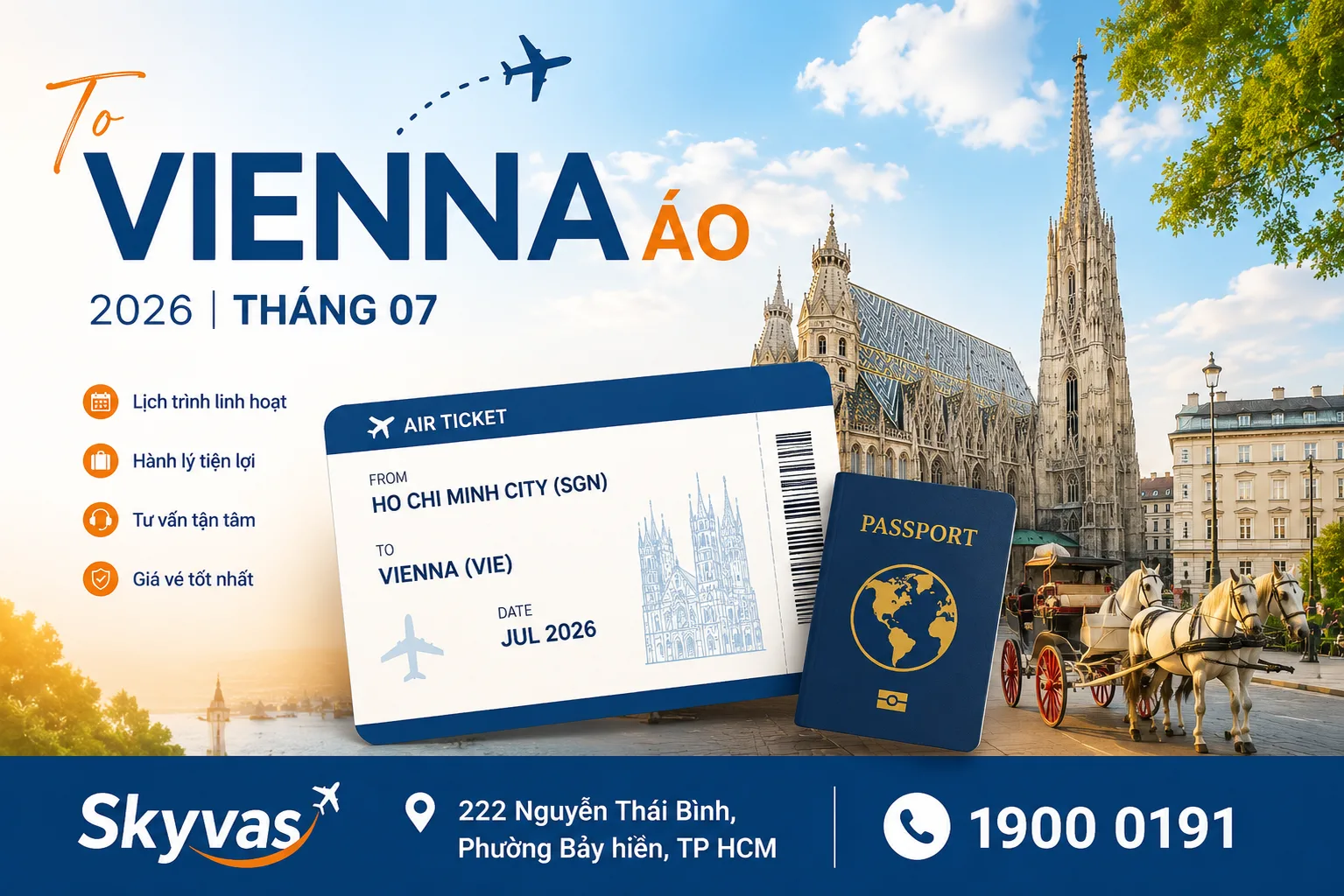 Đặt vé máy bay đi Vienna Skyvas
