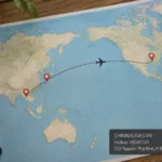 Hành trình bay đi Mỹ quá cảnh Đài Bắc mẫu